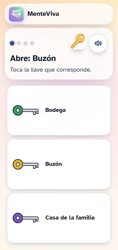 Ejercicio de elegir la llave correcta para cada puerta